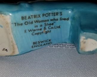 Beswick, England Beatrix Potter "The Old Woman who lived in a Shoe"
