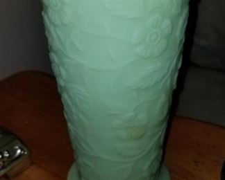 Green Fenton Custard Glass 