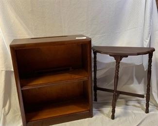 Shelf and small Half round vintage table https://ctbids.com/#!/description/share/208636