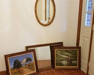 2 vintage mirrors & 2 signed oil paintings   https://ctbids.com/#!/description/share/208622
