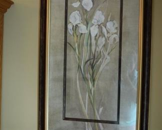 Framed Decorator Floral Art. 24" W X 41" T. Pair of these.