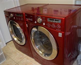 LG True Steam Washer and Dryer Set. Model #'s DLEX2450R and WM2450HRA