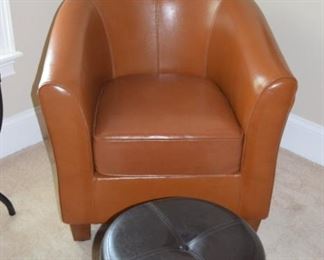 Leather Barrel Chairs 30" X 32" X 26". Two of These