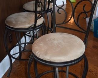 3 Swivel Black Barstools
