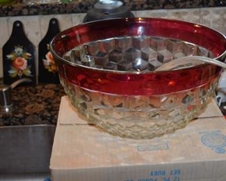 Punch Bowl and Glasses