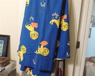 wacky vintage lined curtains