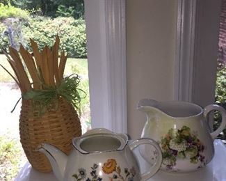 Floral Teapot/Pitcher/Basket
