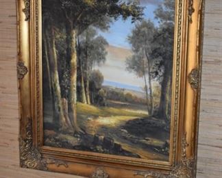 Gorgeous Antique Gold Gilded Frame surround this Beautiful "Turn of the Century" Painting