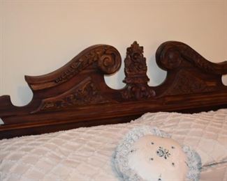 Gorgeously Carved Bedroom Suite featuring Barley Twist, Pie Crust Edging, Claw Feet, and More. Bedroom Suite consists of Mirrored 8 Drawer Dresser, Highly Carved 4 Poster Bed and 2 matching End Tables!!!