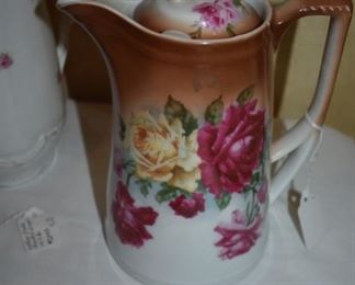 Gorgeous Hand Painted Antique Chocolate Pot