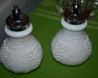 Beautiful Antique Westmoreland Style Milk Glass Salt and Pepper Shakers