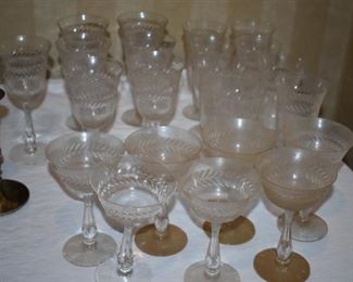 Depression Stemware matching set