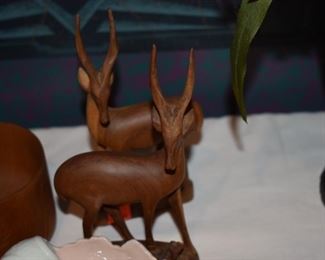 Hand Carved African Antelope - Springbok