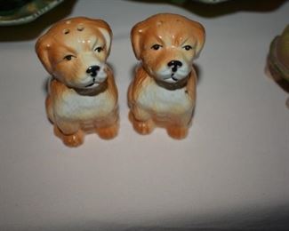 Adorable Vintage Puppy Salt and Pepper Shaker Set