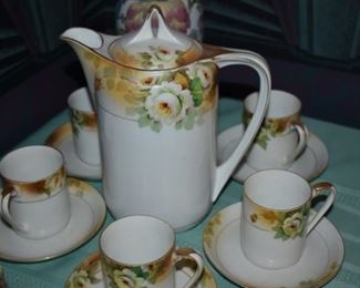Beautiful 12 pc Antique Chocolate Set