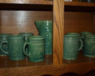 Antique Yellow ware Pitcher and Mug Set in Beautiful Condition!