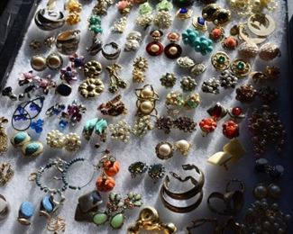 Huge Collection of Vintage Jewelry including Pocket Watches, Watches, Beautiful Vintage Art Nouveau Sterling Silver Brooches (large collection!), Necklaces, Bracelets, Bangles, Earrings, Rings, and More!!!