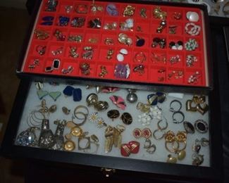 Huge Collection of Vintage Jewelry including Pocket Watches, Watches, Beautiful Vintage Art Nouveau Sterling Silver Brooches (large collection!), Necklaces, Bracelets, Bangles, Earrings, Rings, and More!!!