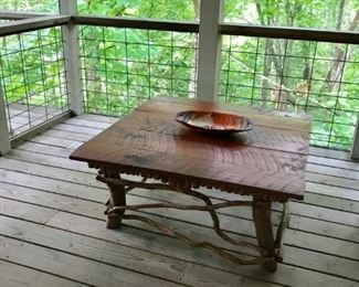 Custom wood and vine cocktail table