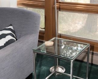 Metal and Glass Side Tables