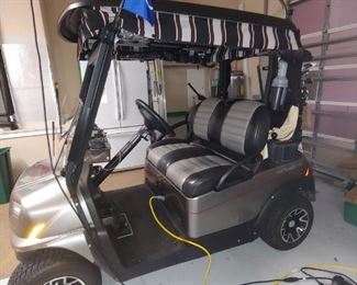 2017 Club Car Golf Cart-LOADED! Bought new & was not used for about 11 months so low miles/hours. Ball & Club Washer, Roll Down Weather Protection all the way around, Rear View Mirror Strip, Console with locked security storage, Upgraded Seats, Headlights, Street Driving Ready, attached Cooler, Charger, Battery Tube Filler. Very Plush! Has it all!