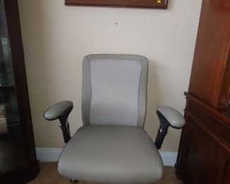Mesh Back, Leather Office Chair & Artwork