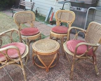 Vintage rattan set