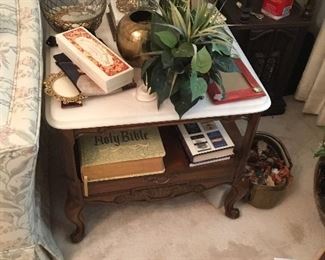 End table with marble top - removable