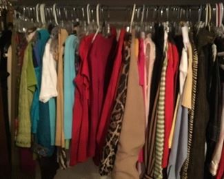 Lots of designer and other clothing - suits, separates, coordinated pieces, slacks, skirts, coats - all size 4 & 6