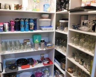 Canning jars and kitchen items