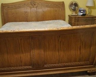 queen sleigh bed, 2 night stands