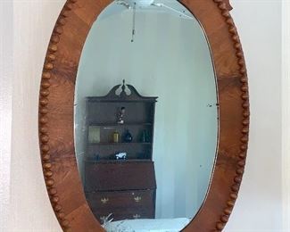 Antique Tiger Oak Wall Mirror