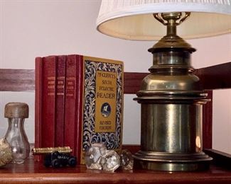 Brass Lamp and books, all here