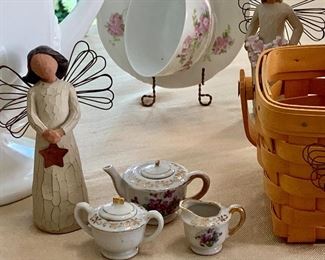 Willow Tree angel and mini tea set