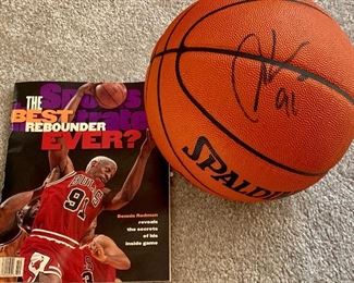 Autographed Dennis Rodman basketball