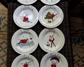 Pottery Barn Santa Baby Plates