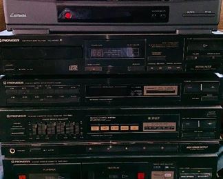 Toshiba VHS player, Pioneer Receiver and tape player