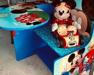  Mickey Mouse desk, Mickey Mouse w/racecar 