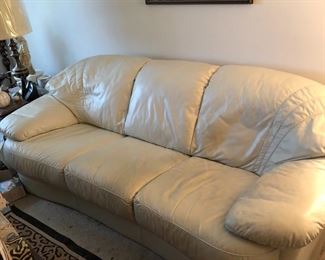 Leather sofa & loveseat