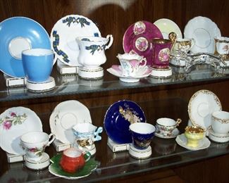 Porcelain demitasse teacup and saucer sets