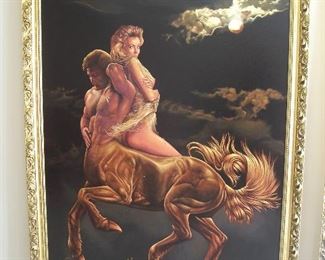 Original Sagittarius Centaur oil painting by Robert Blottiaux 64" x 52"