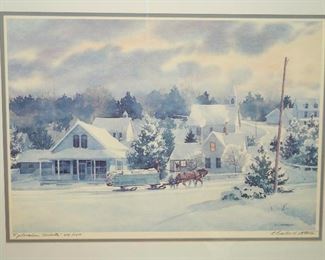 "Ephraim Winter" Door County watercolor print numbered and signed Charles L Peterson