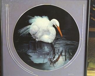 Original Great White Egret oil painting by Robert Blottiaux 38" square