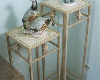 Metal and marble display stands