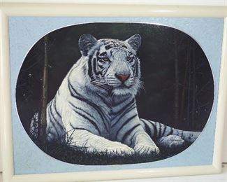 Original Snow Tiger oil painting by Robert Blottiaux 52" x 41"