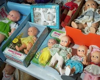 Vintage Kewpie dolls, Pudgie doll tea set