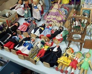 Vintage wooden dolls