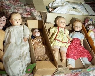 Antique porcelain dolls