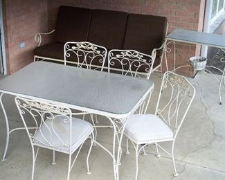 Wrought iron patio table and chairs set 