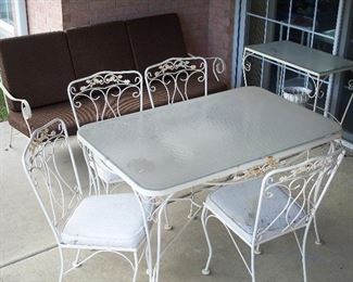 Patio chairs, table, sofa and side table set